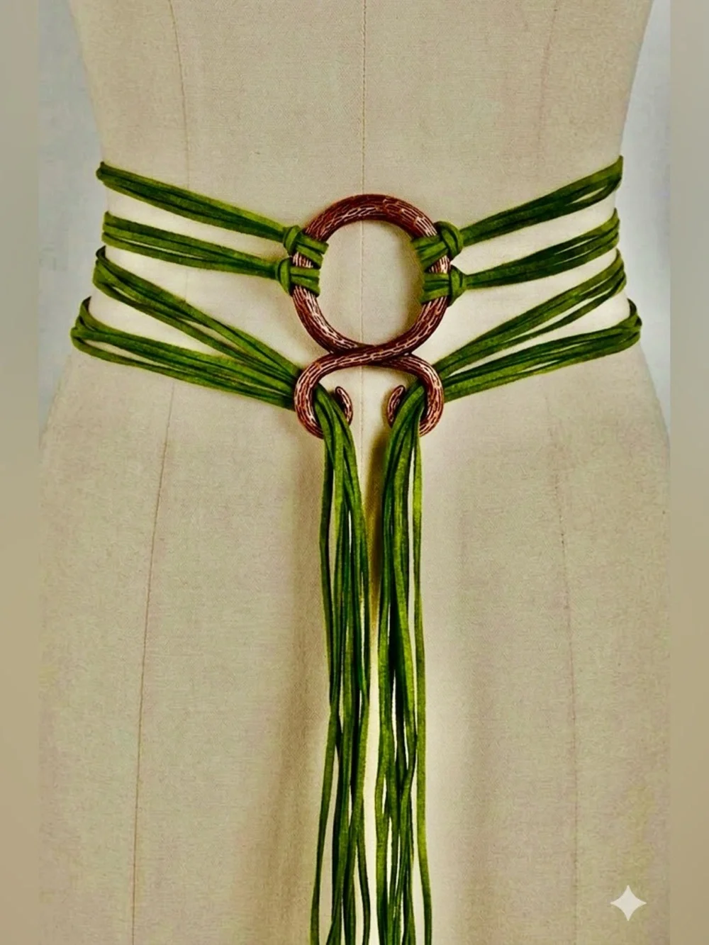 Faux Suede Wrap Bohemian Knotted Rope Waist Belt – Nordic / Viking Inspired